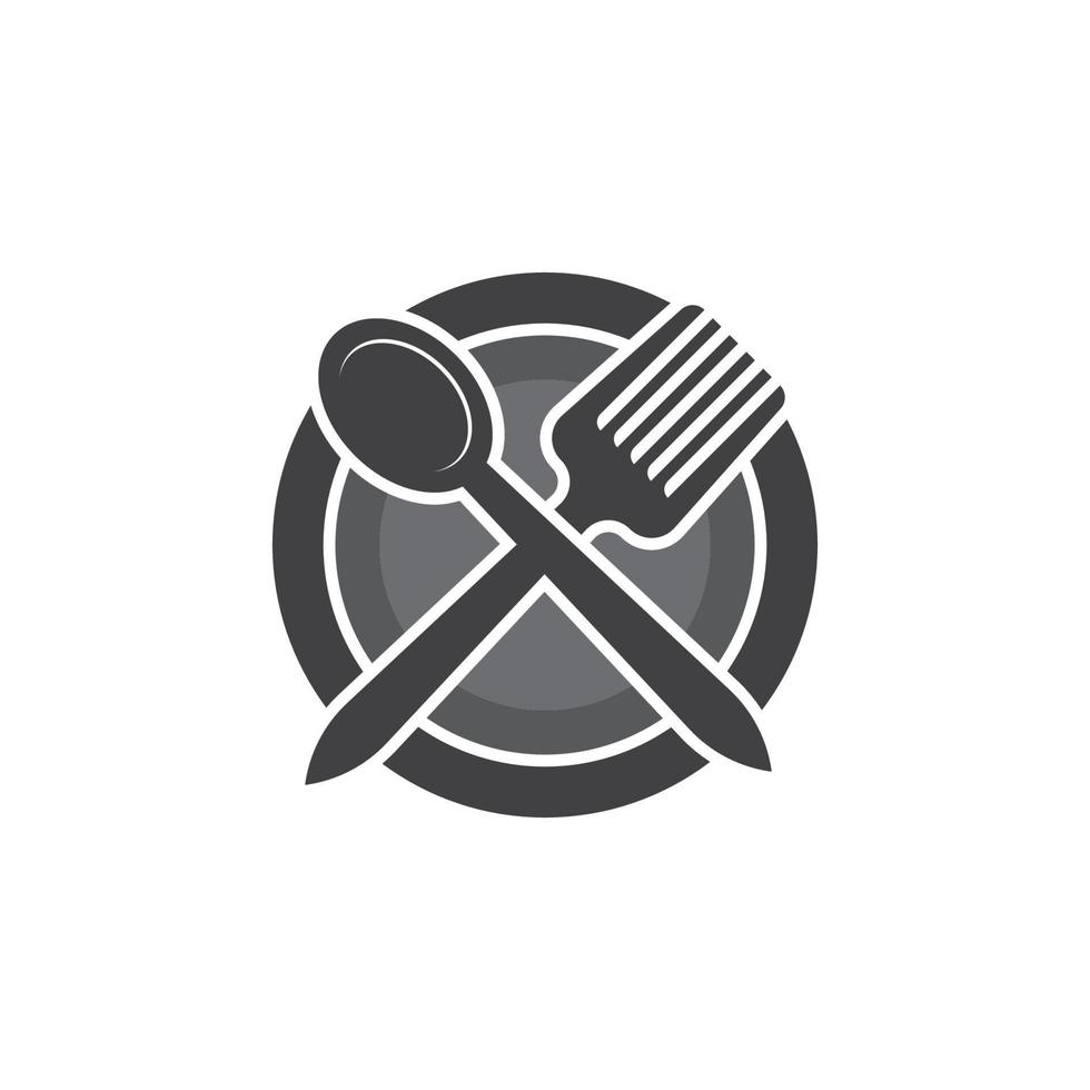 Spoon and fork icon symbol vector