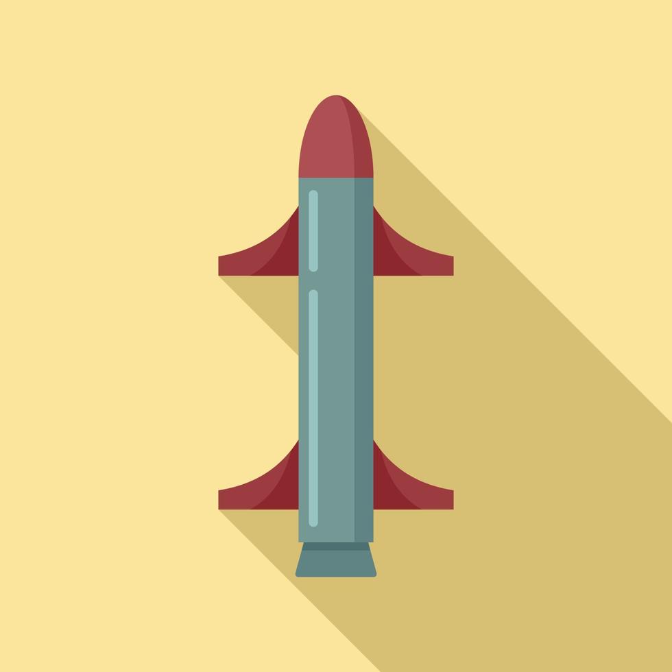 Missile rocket icon, flat style vector