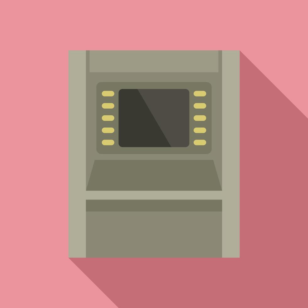 icono de chip moderno atm, estilo plano vector