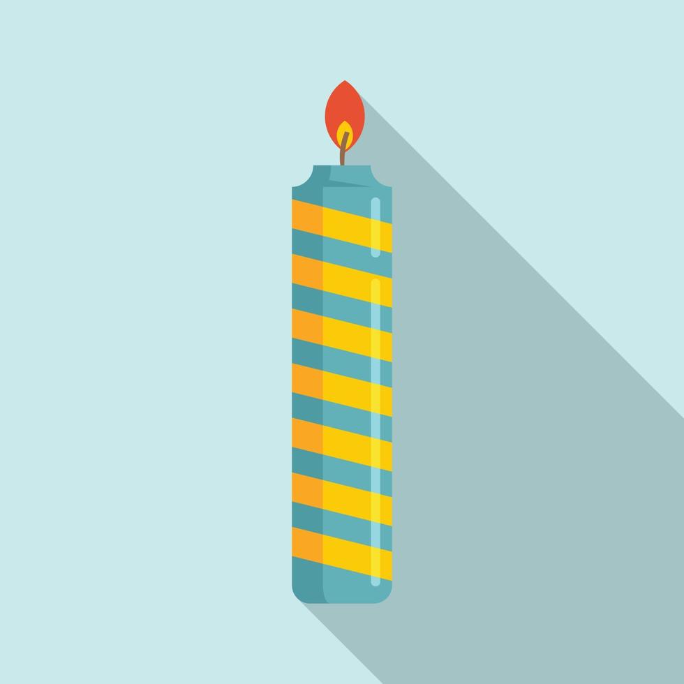 Anniversary birthday candle icon, flat style vector