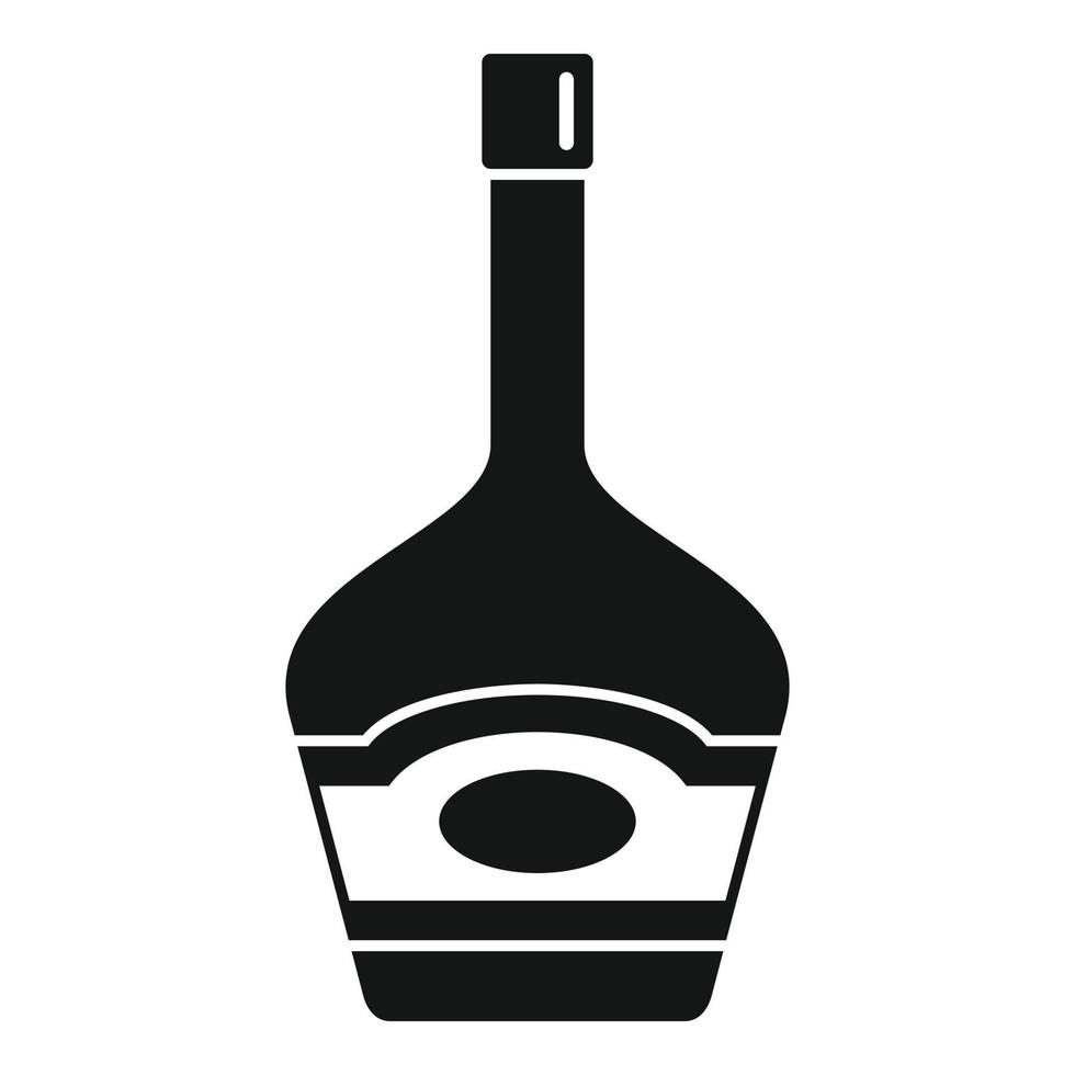 Duty free wine bottle icon, simple style vector