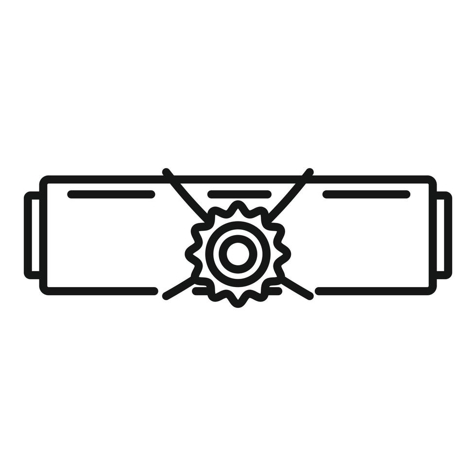 Notary certificate icon, outline style vector