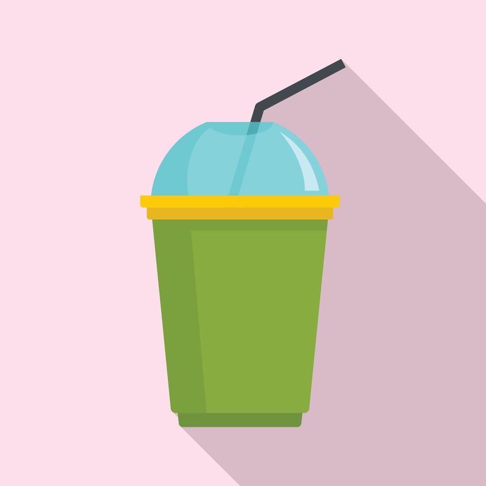 icono de batido de matcha, estilo plano vector