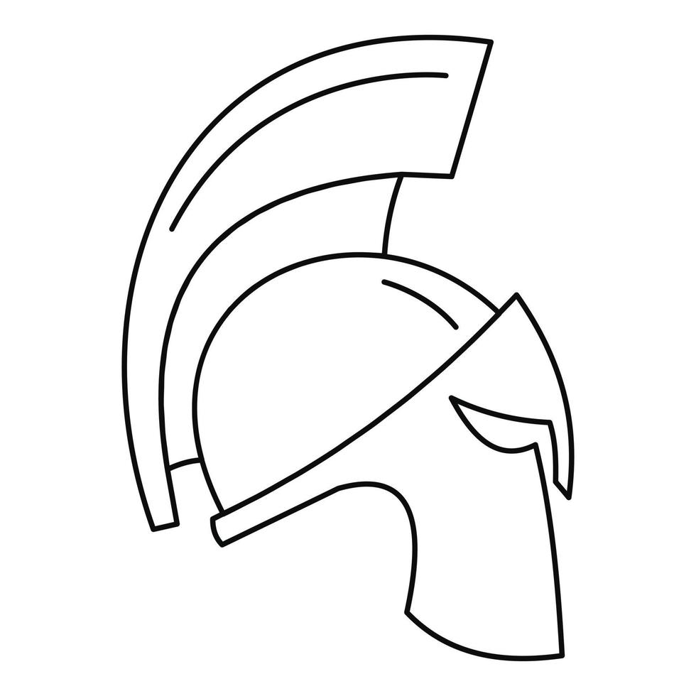 Gold sparta helmet icon, outline style vector