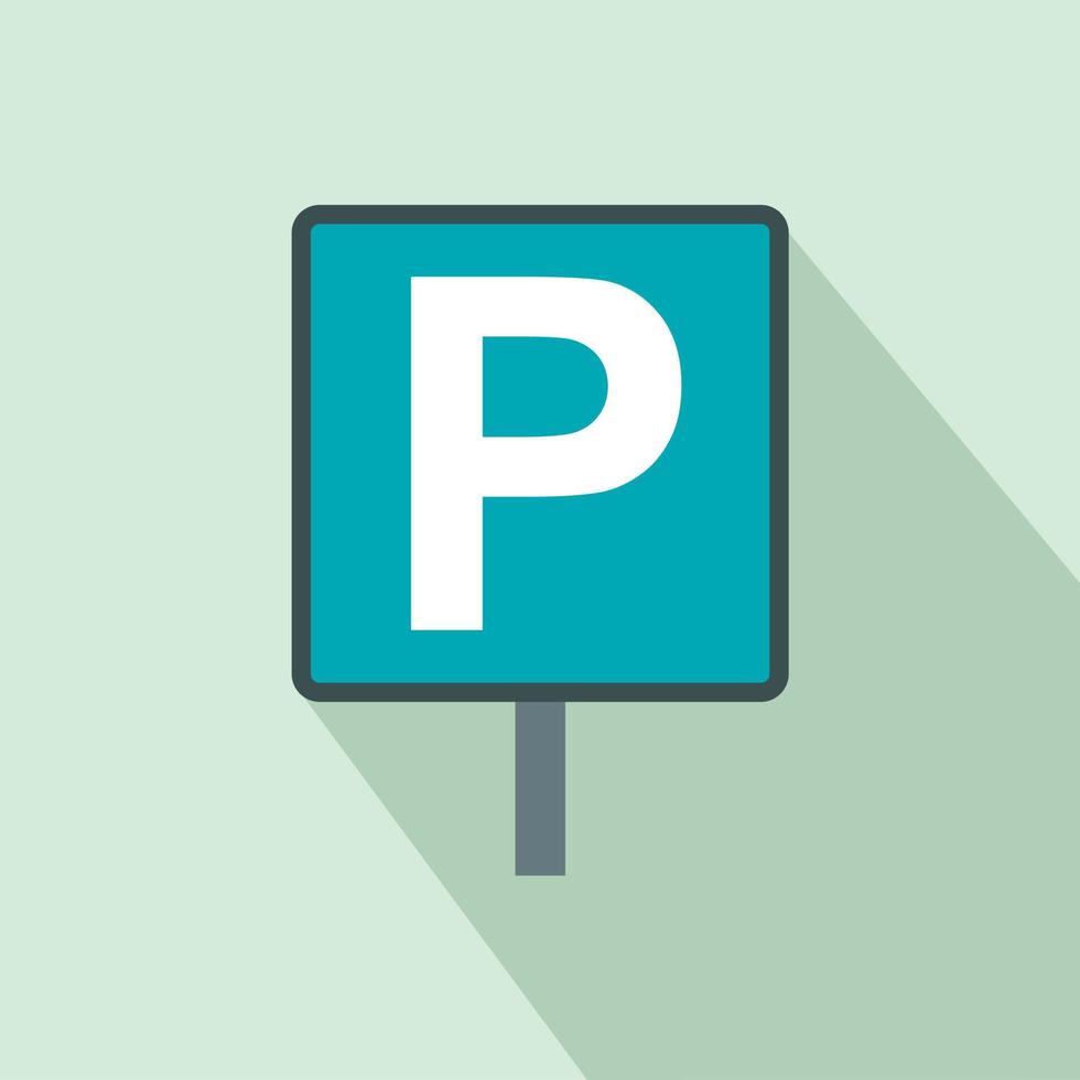 Parking sign icon in flat style vector