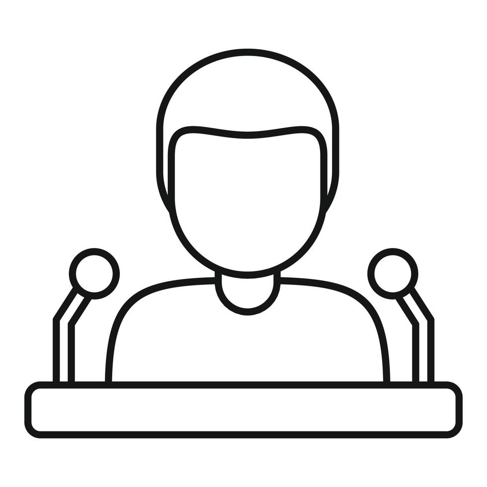 University speaker icon, outline style vector