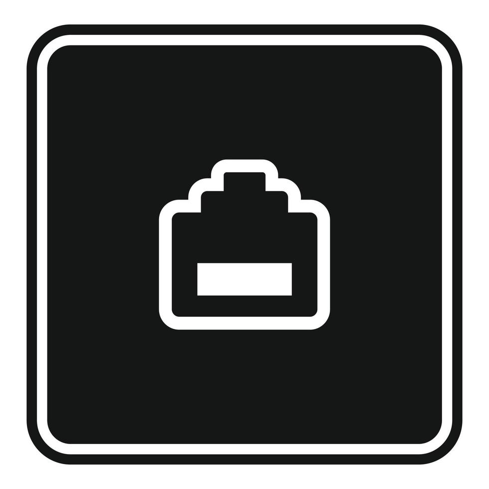 icono de enchufe de pared del puerto LAN, estilo simple vector