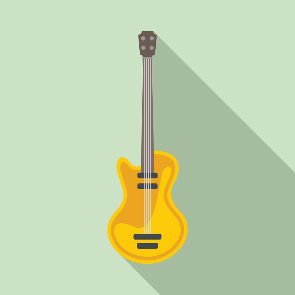 Music guitar icon, flat style vector