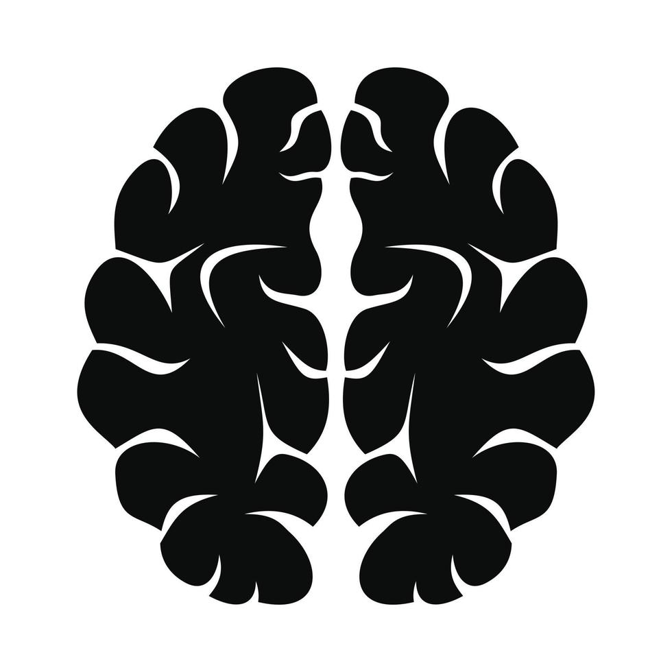 icono de cerebro artificial, estilo simple vector