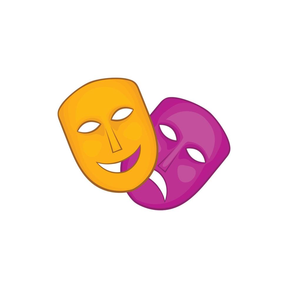 Comedy and tragedy theatrical masks icon vector