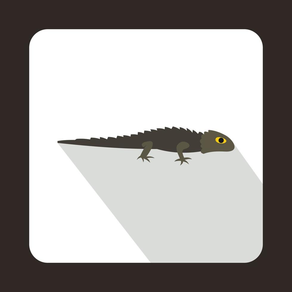 icono de iguana gris, estilo plano vector