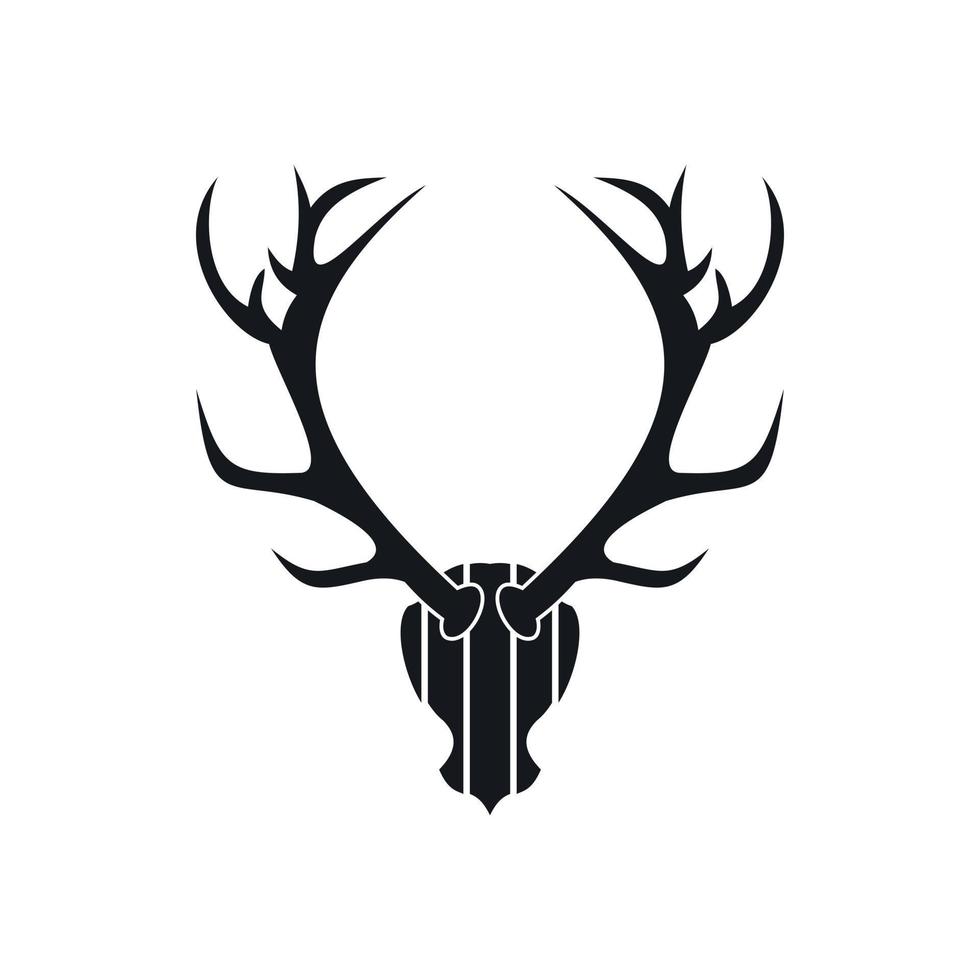 Deer antler icon, simple style vector