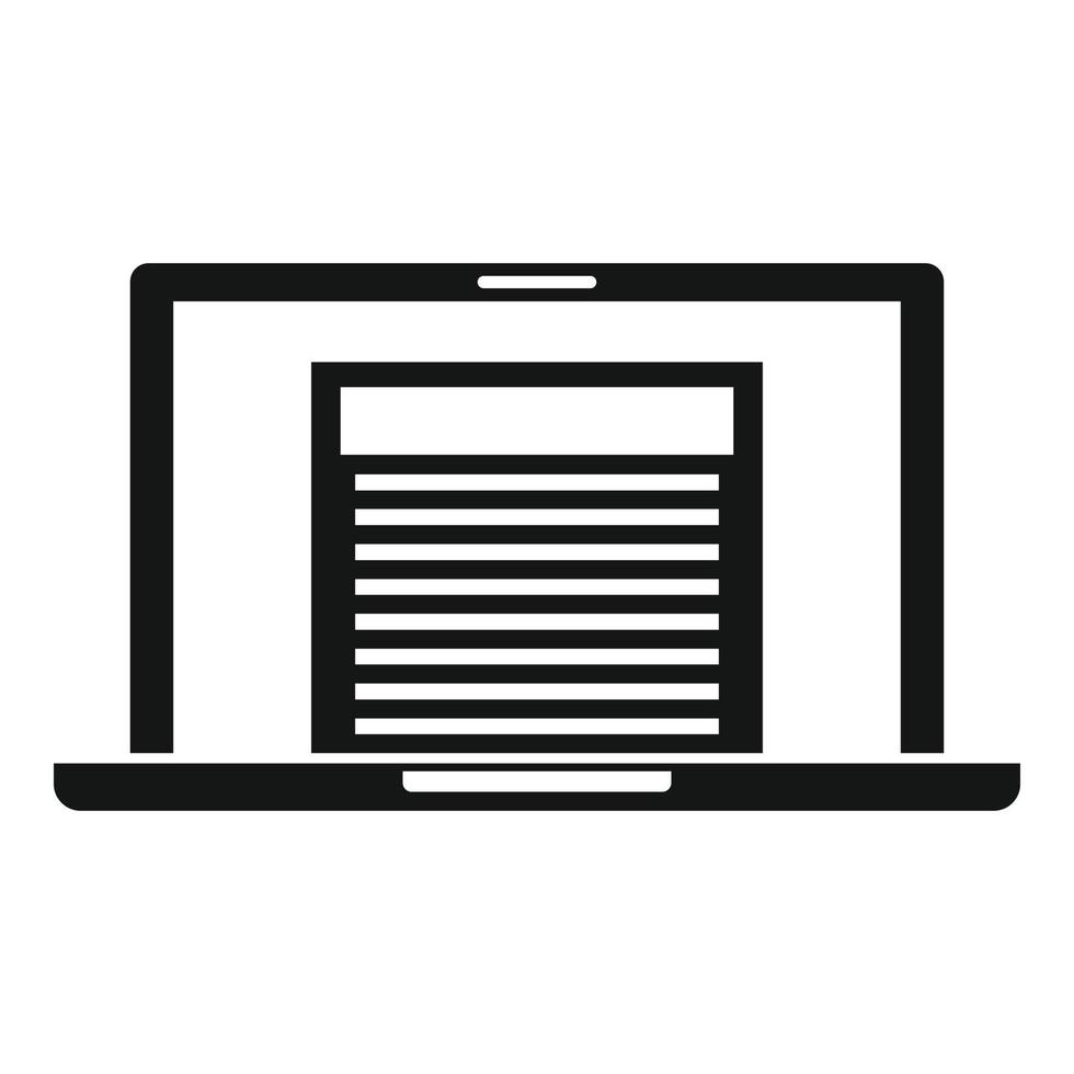 Realtor laptop icon, simple style vector