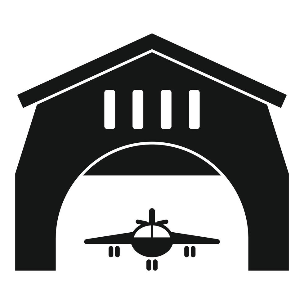 icono de hangar del aeropuerto, estilo simple vector