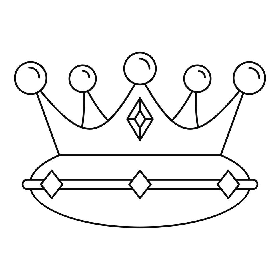 Queen crown icon, outline style vector