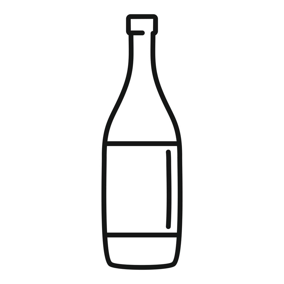 Empty wine bottle icon, outline style vector