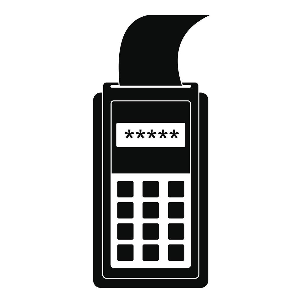 Payment terminal icon, simple style vector