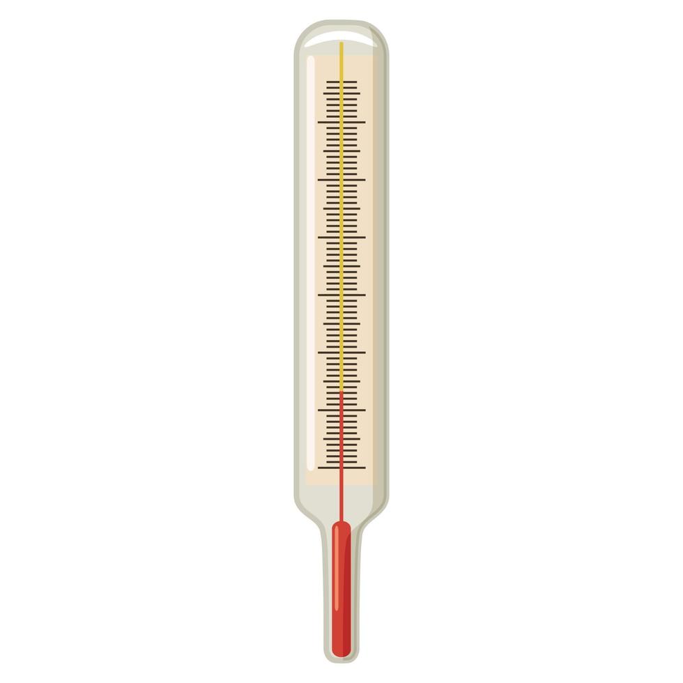 Medical thermometer icon, cartoon style vector