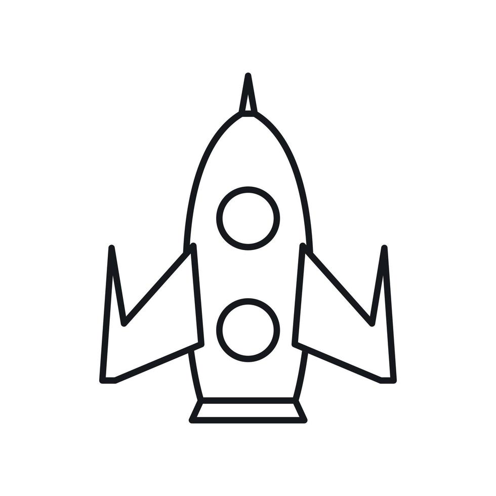 Rocket icon, outline style vector