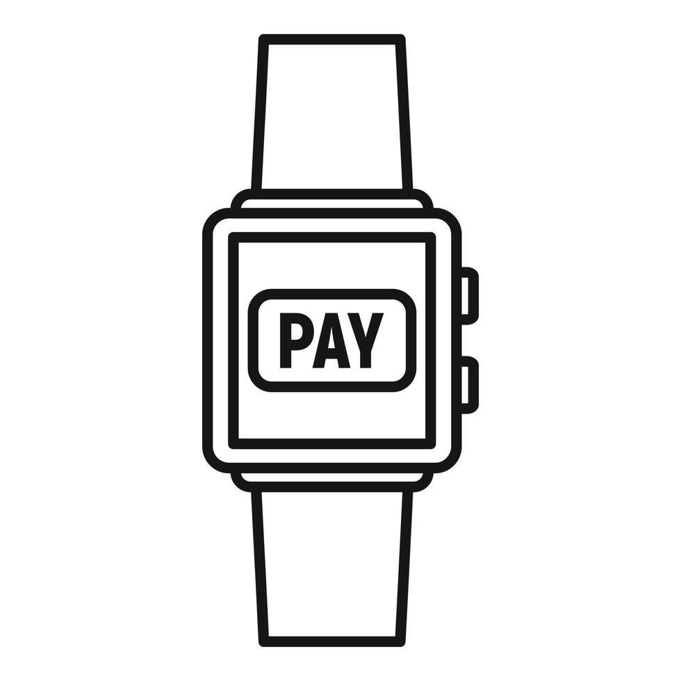 Smartwatch digital wallet icon, outline style vector