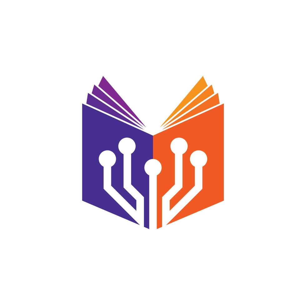 Digital book logo icon technology vector