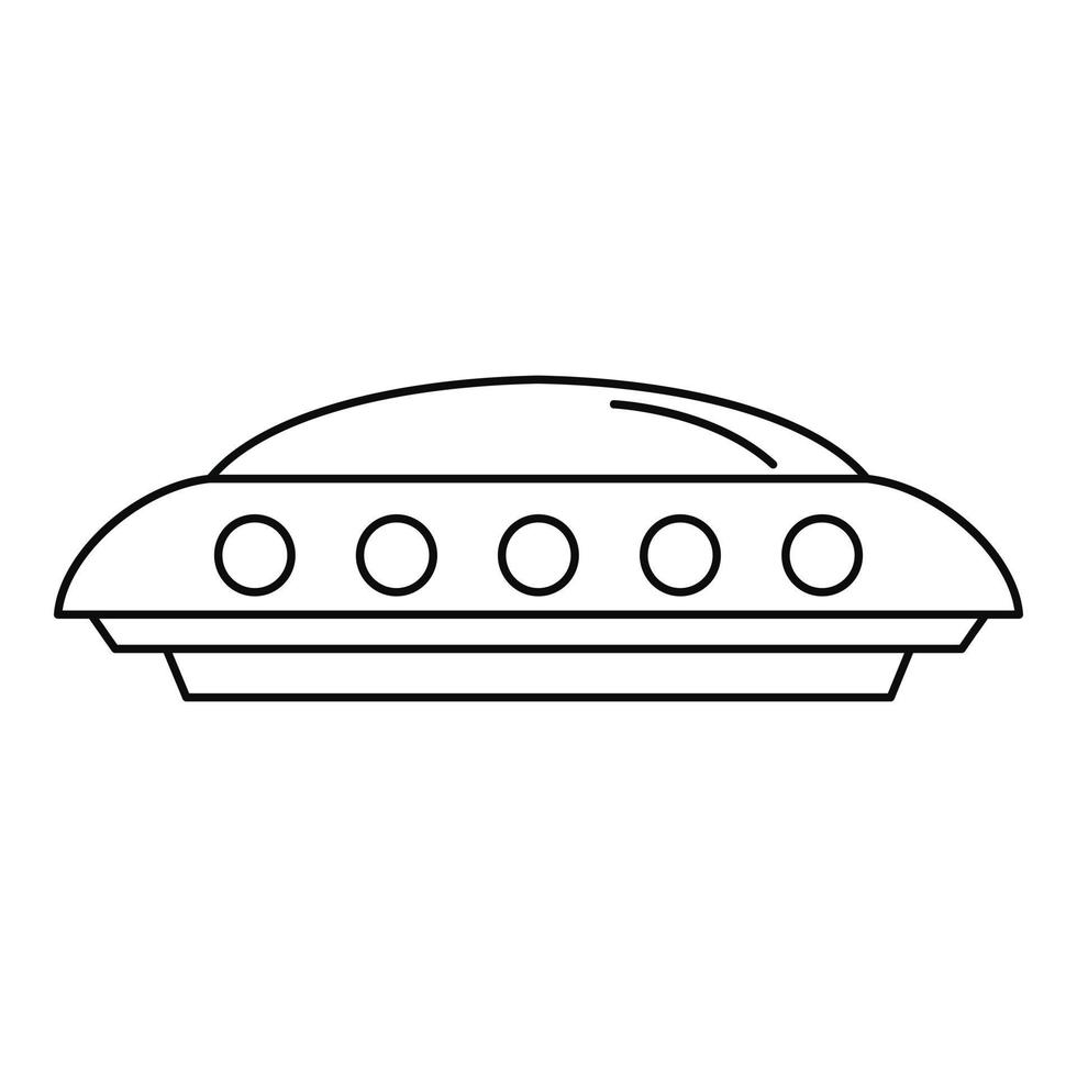 UFO icon, outline style vector