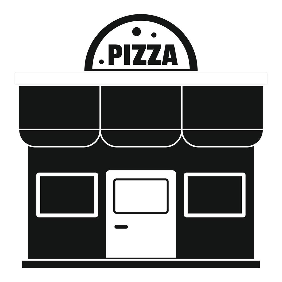 Pizza shop icon, simple style. vector