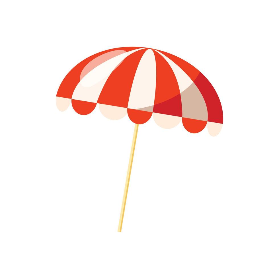 Striped beach umbrella icon, cartoon style 14584538 Vector Art at Vecteezy