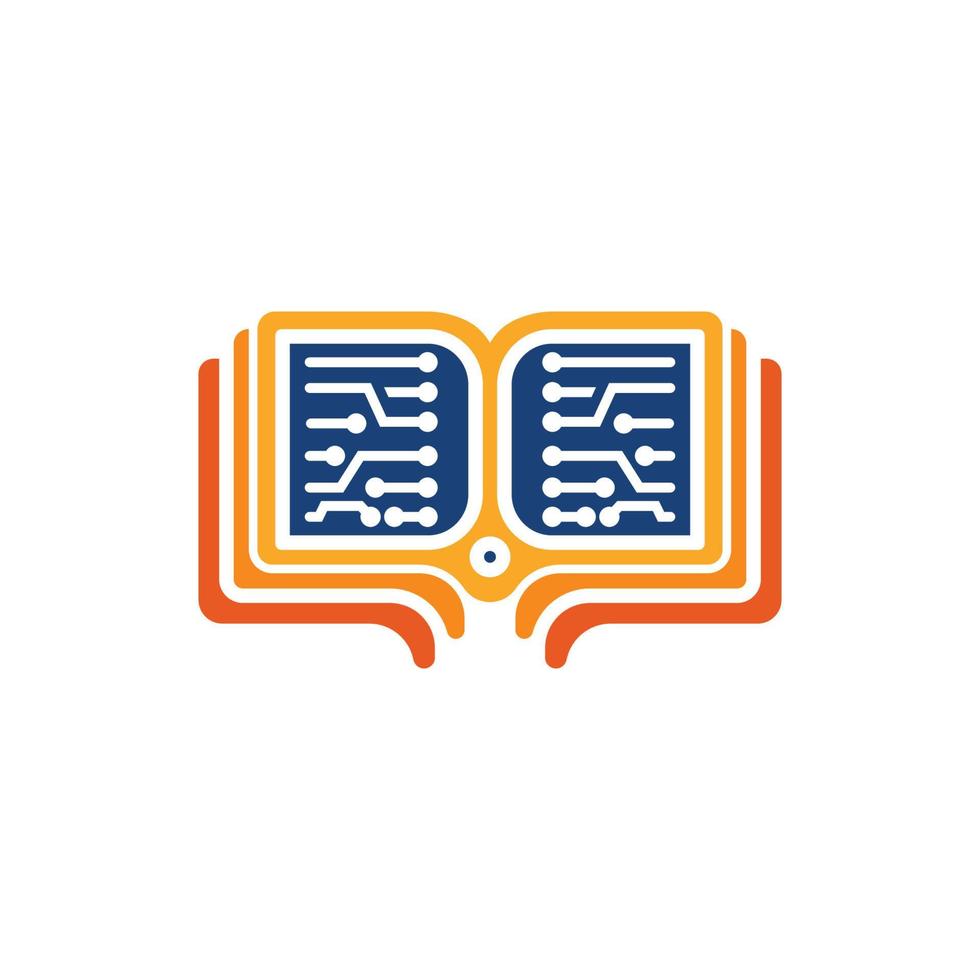 Digital book logo icon technology vector