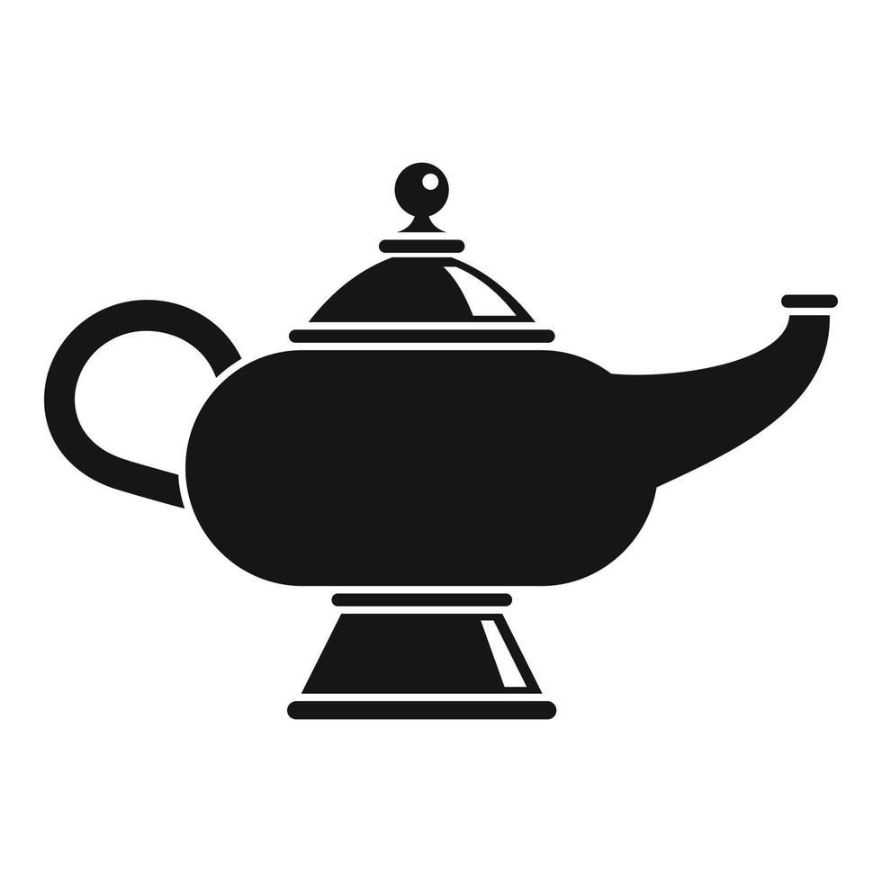 Magic djinn lamp icon, simple style vector