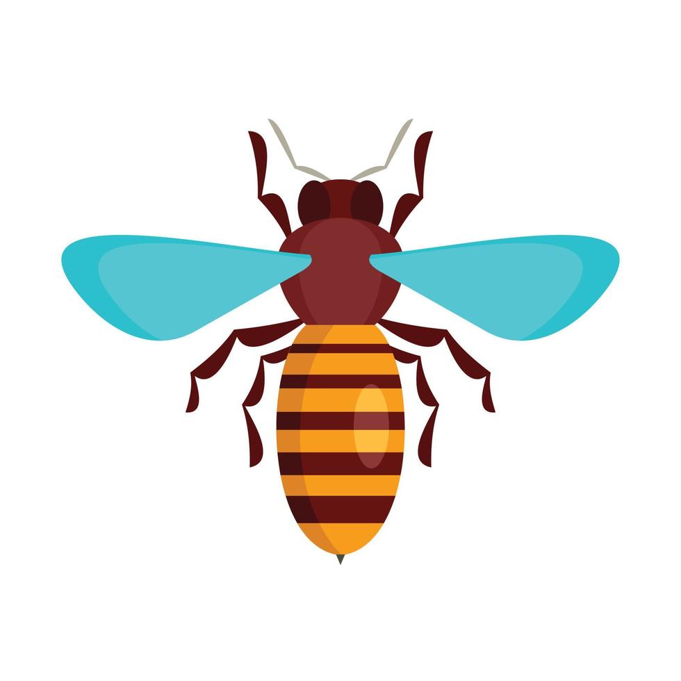 icono de insecto de abeja, tipo plano vector
