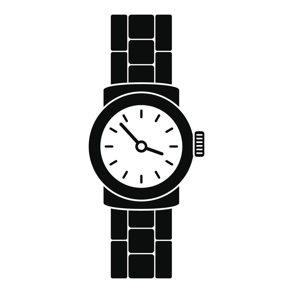 Gold watch icon, simple style vector