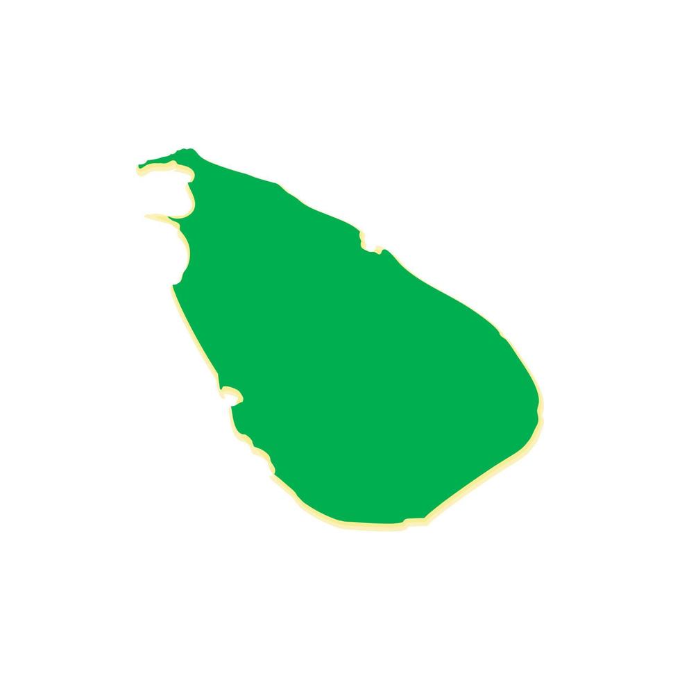 Map of Sri Lanka icon, cartoon style vector