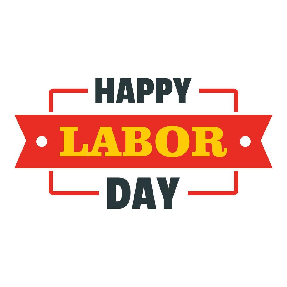 Labor day happy logo icon, flat style vector