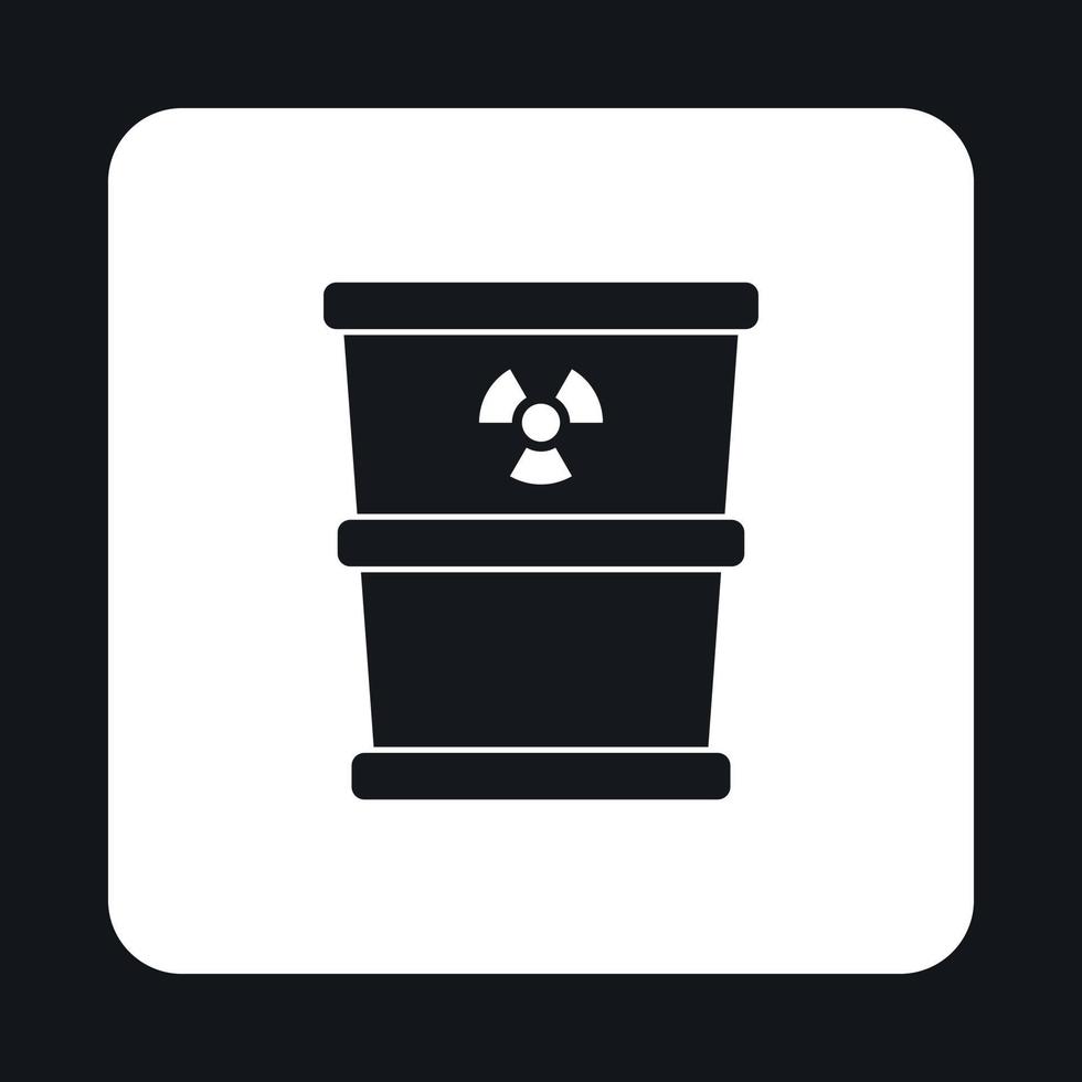 Bucket for hazardous waste icon, simple style vector