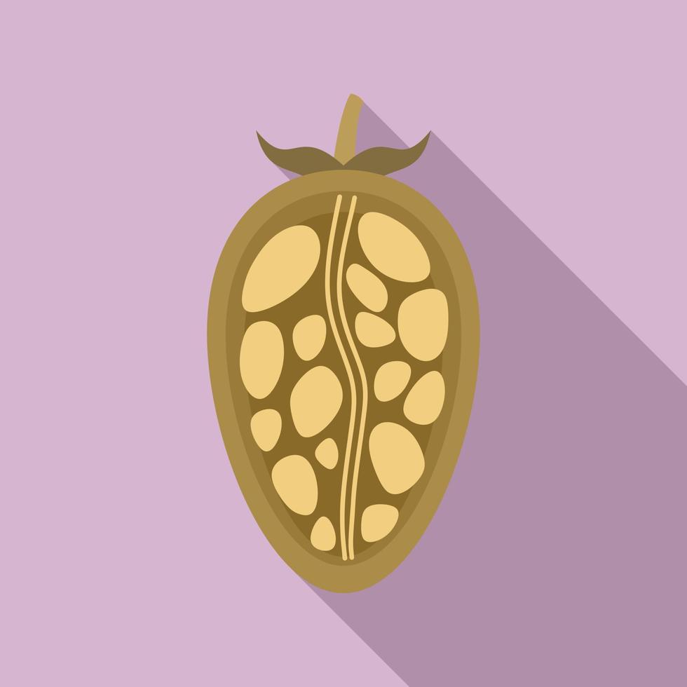 Chempedak fruit icon, flat style vector