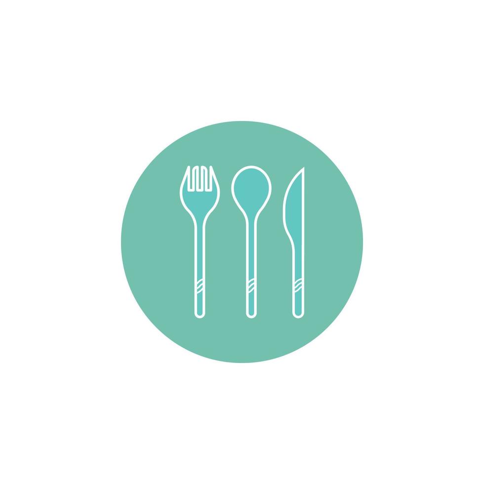 Spoon and fork icon symbol vector