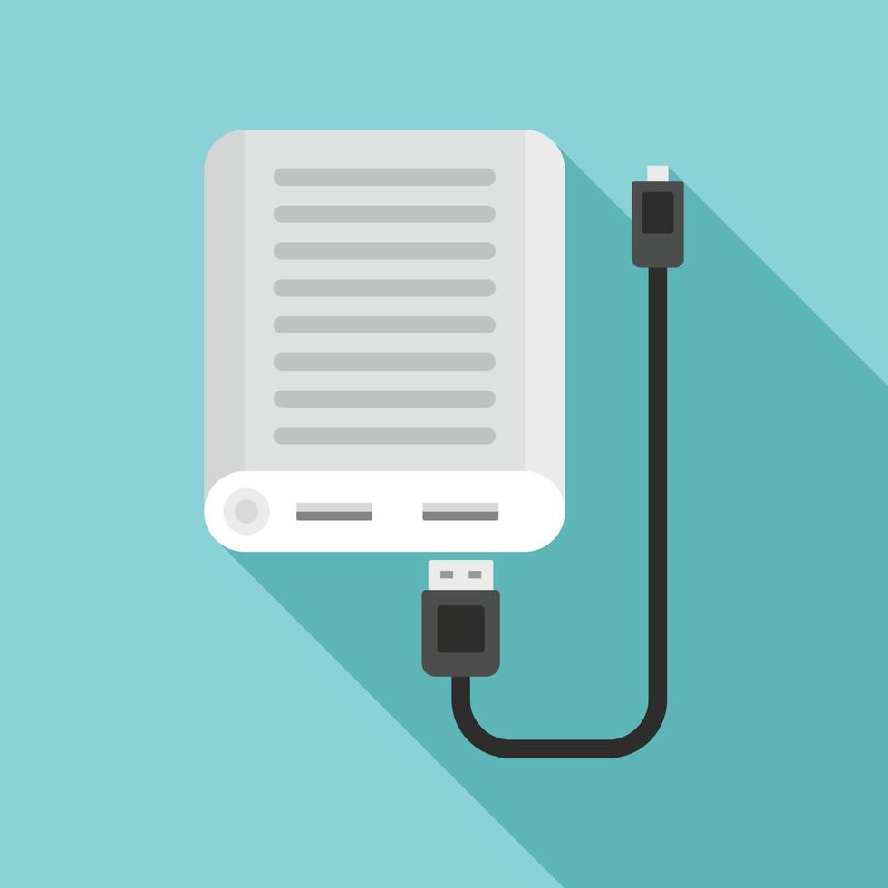 Power bank icon, flat style vector