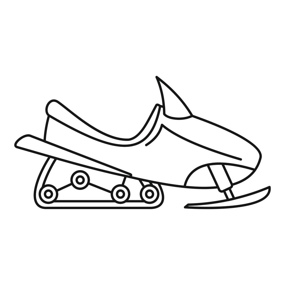 Sport snowmobile icon, outline style vector