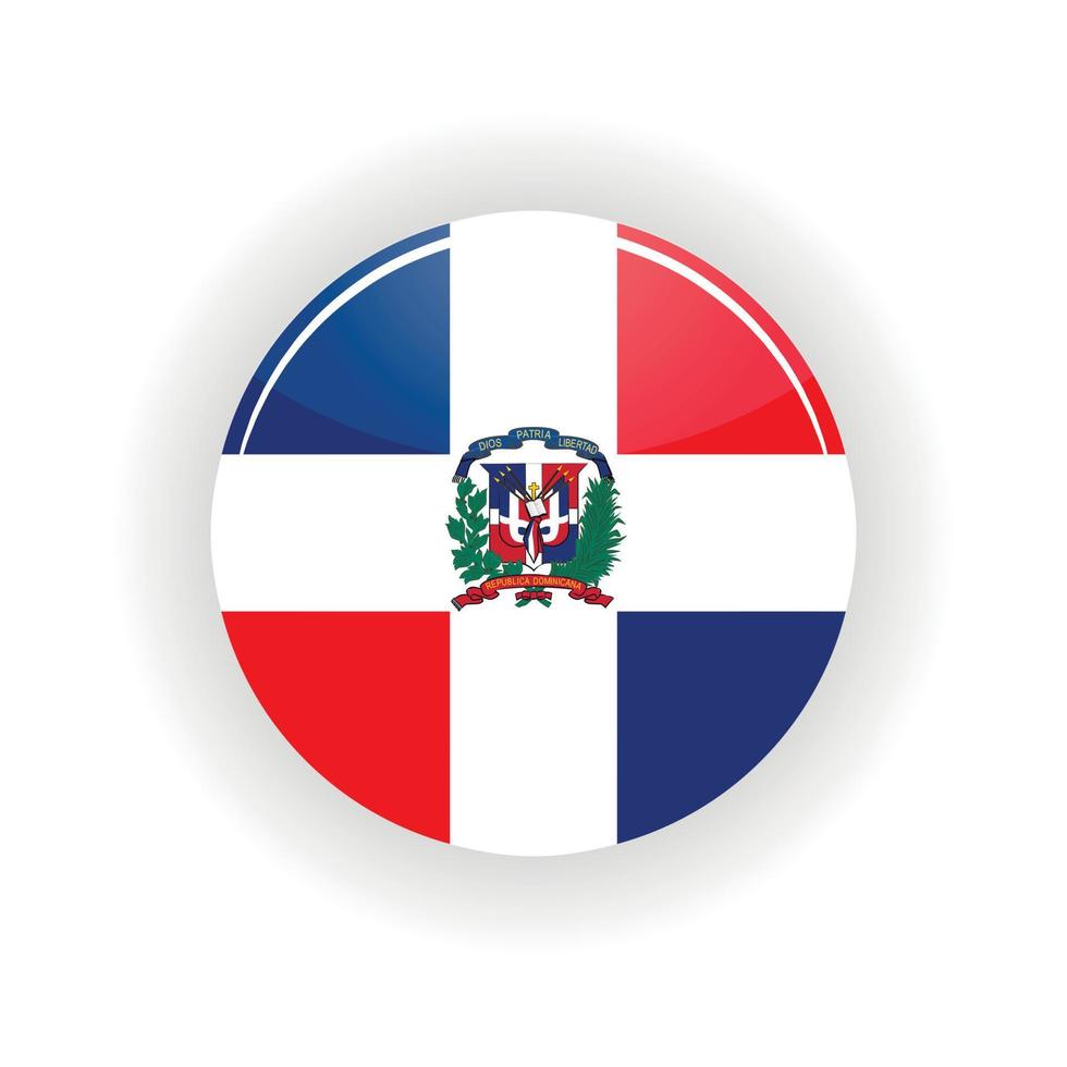 circulo de icono de republica dominicana vector