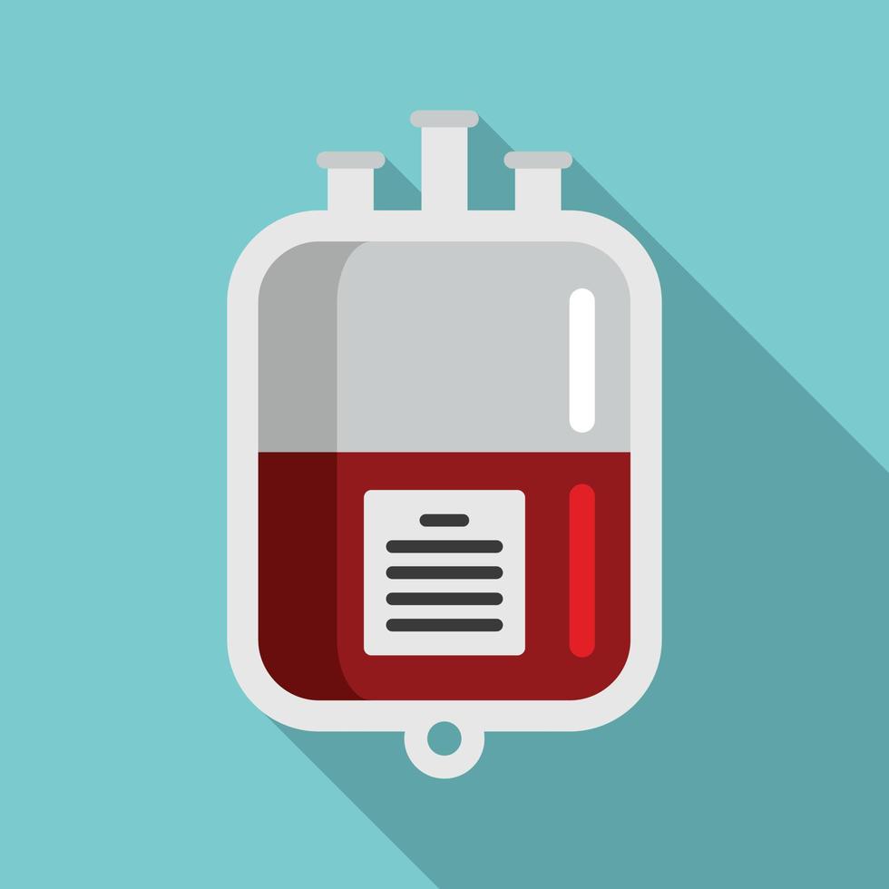 Blood transfusion package icon, flat style vector