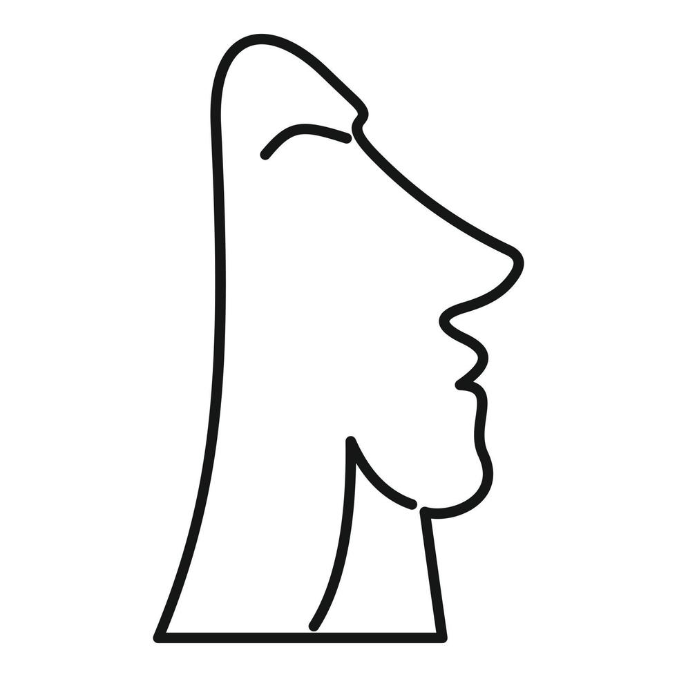 Archeology moai statue icon, outline style vector