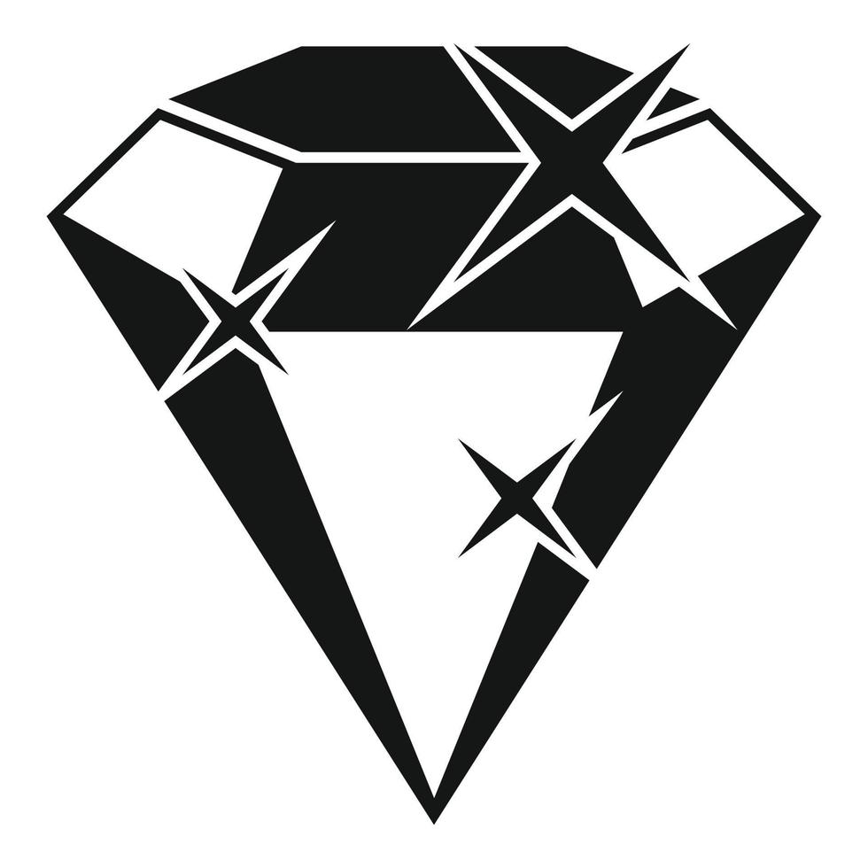 icono de diamante de juego brillante, estilo simple vector