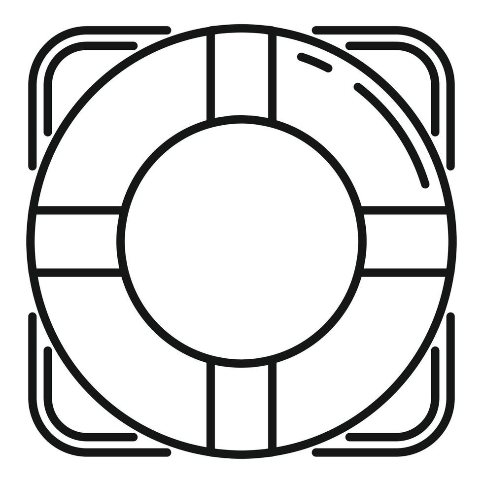 Survival life buoy icon, outline style vector