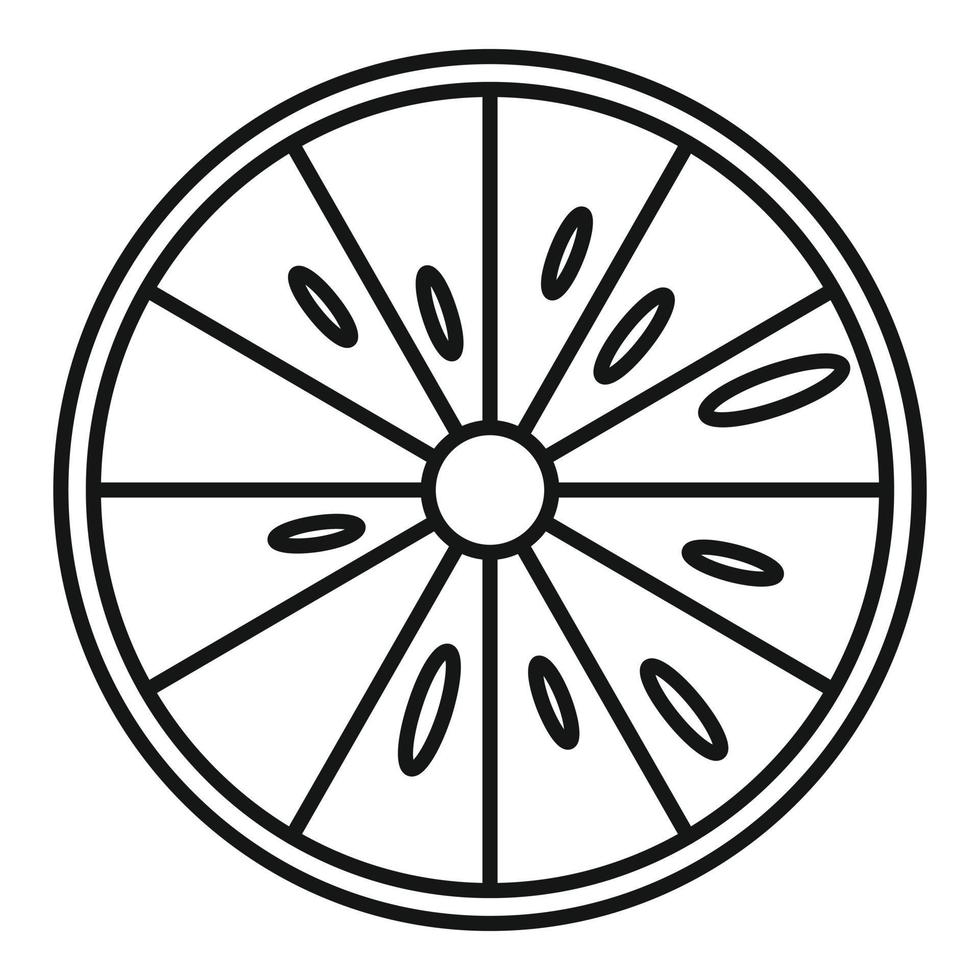 Raw half lime icon, outline style vector