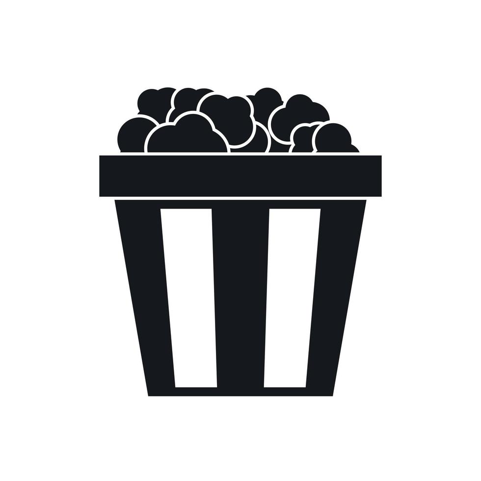 icono de caja de palomitas de maíz, estilo simple vector