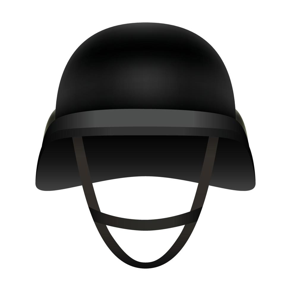 Front of black helmet mockup, realistic style vector