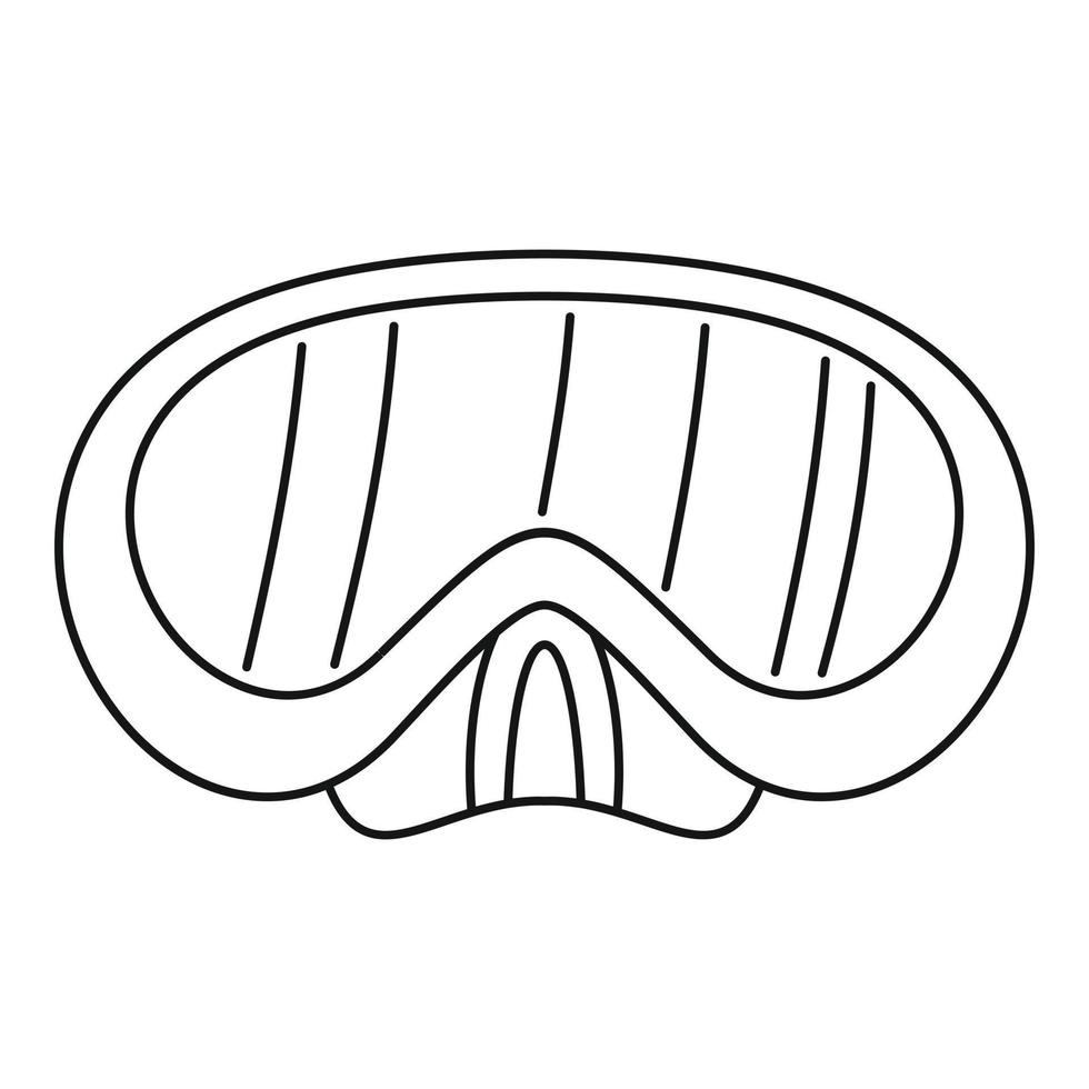 Diving mask icon, outline style vector