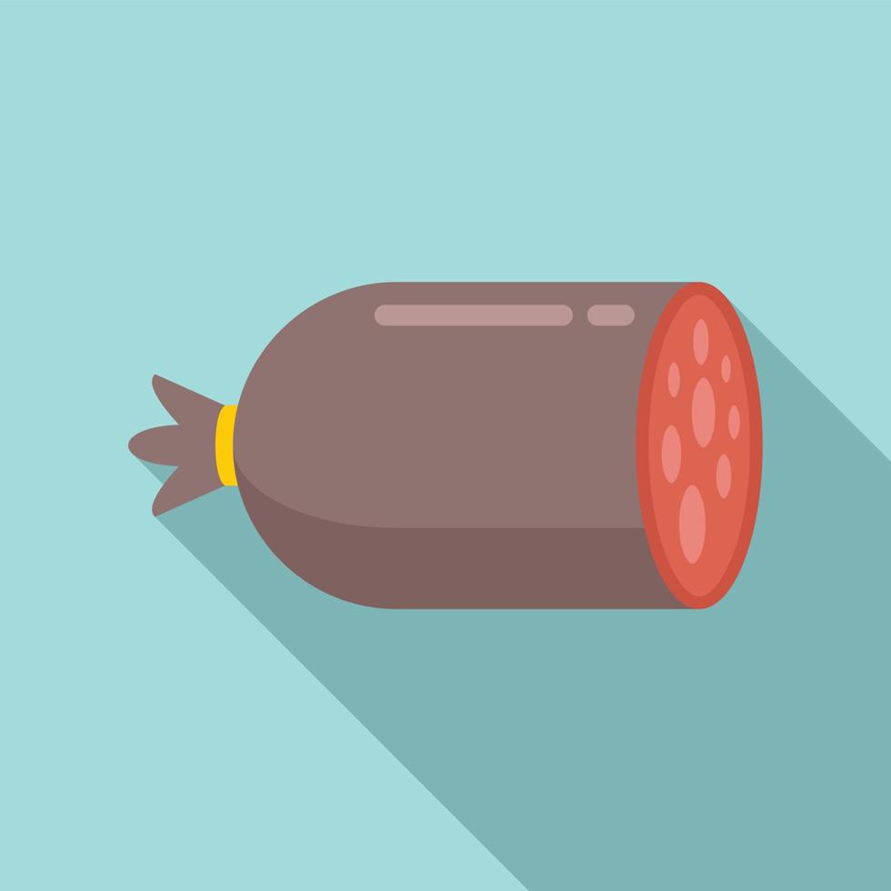 Ham sausage icon, flat style vector