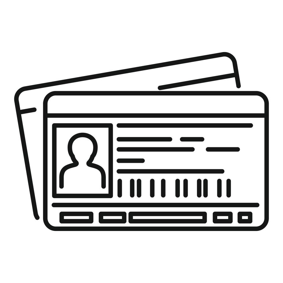 Id passport card icon, outline style vector